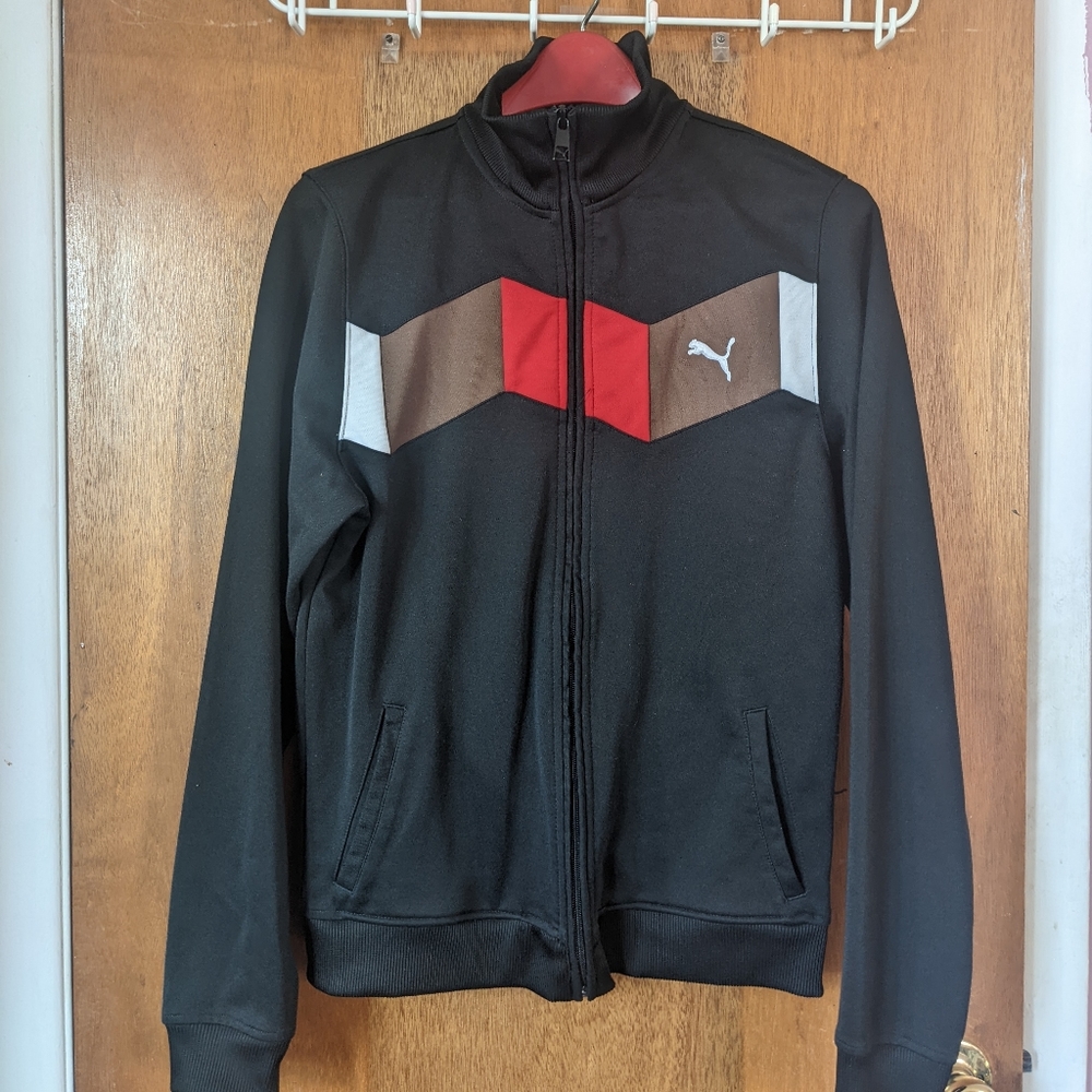 Puma Track Jacket - Black with red brown and white - Men's